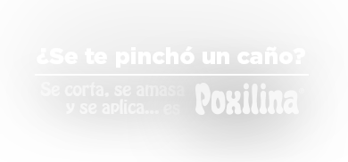 Poxilina® se corta, se amasa y se aplica